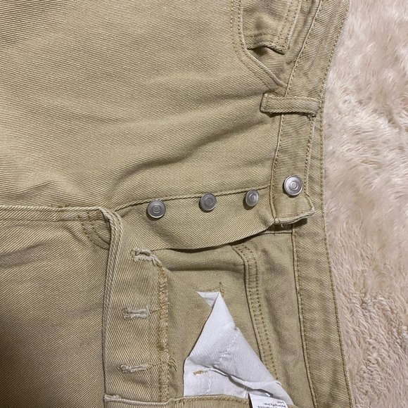 SHEIN Slant Pocket Straight Leg Jeans - Khaki - Picture 3 of 3